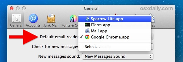 set up default email on outlook for mac